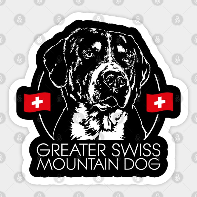 Greater Swiss Mountain Dog portrait Sticker by wilsigns